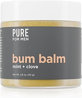 Bum Balm | Raw Lotion for Men | All Purpose Skin Hydration and Deodorizing Balm | Raw Shea Butter, Mint and Clove | 3.9 oz.