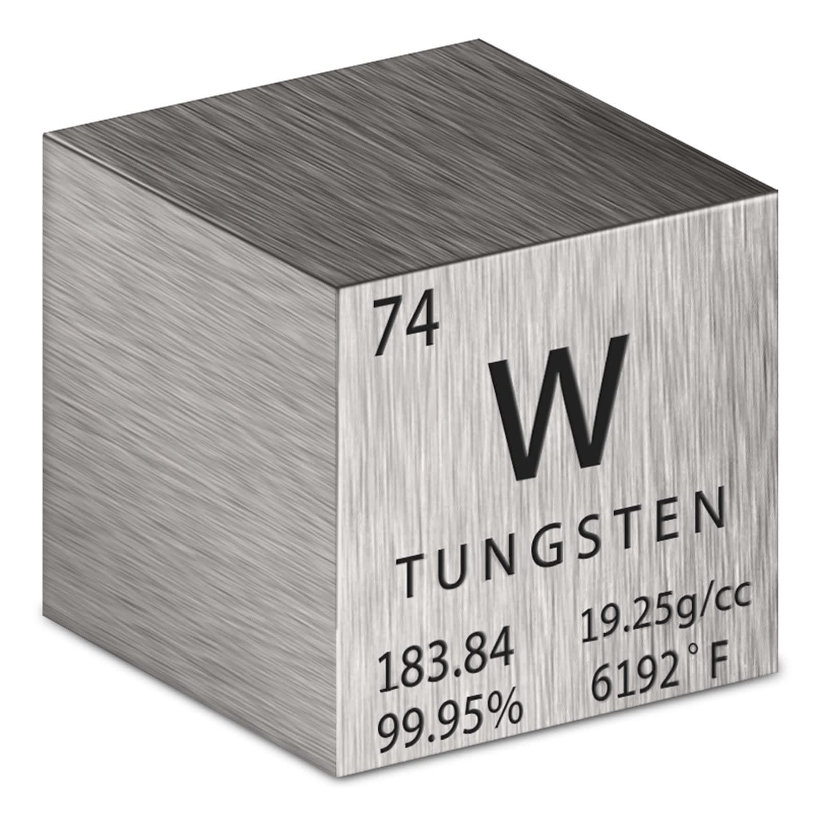 Tungsten Cube Metal Density Cubes Pure Metal High Density Element Cube for Element Collections Lab Experiment Material Hobbies Heavy Small Objects Experience (Wolfram, 1 Inch)
