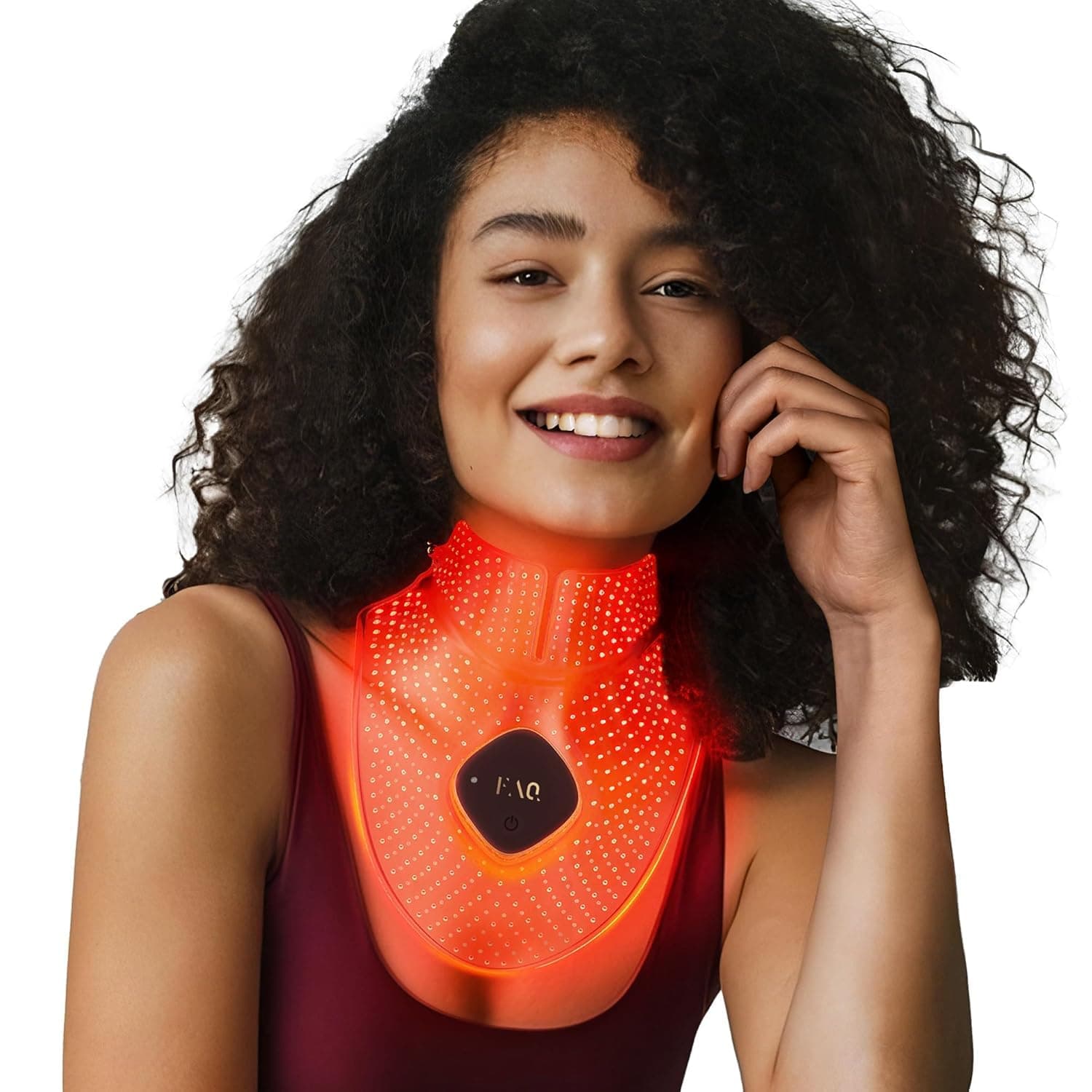 211 Wearable Silicone Anti-aging NIR + 7 LED Light Therapy Neck & Décolleté Mask - Luxury Skincare for Lines & Wrinkles - Wireless & Lightweight - Flexible-Fit & Full Coverage - Beauty Skin Care