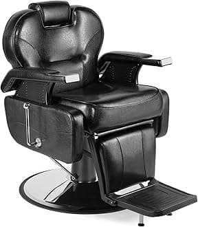 Artist hand Barber Chair Hydraulic Recline Barber Chairs Salon Chair for Hair Stylist Tattoo Chair Heavy Duty Barber Salon Equipment (Black)
