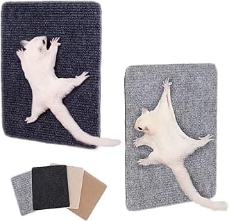 Sugar Glider Toys, Sugar Glider Climbing Mats, Self-Adhesive Cage Accessories for Sharpening Claws, Small Pets Enrichment Toys Scratching Pads for Wall or Furniture, Saving Space (4pcs)