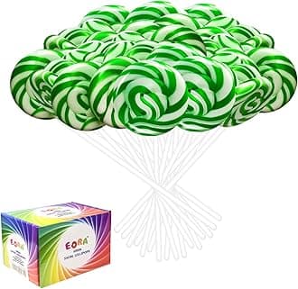32 Pack Twist & Swirl Lollipops Suckers Individually Wrapped Bulk, St. Patrick's Day Candy Suckers, Green & White Swirl Lollipops Candy, Green Apple Flavor