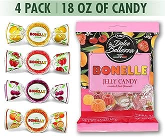 Fida - Bonelle Assorted Jelly Candy - Fruit Flavored - 4.5 oz, 18 oz Bag
