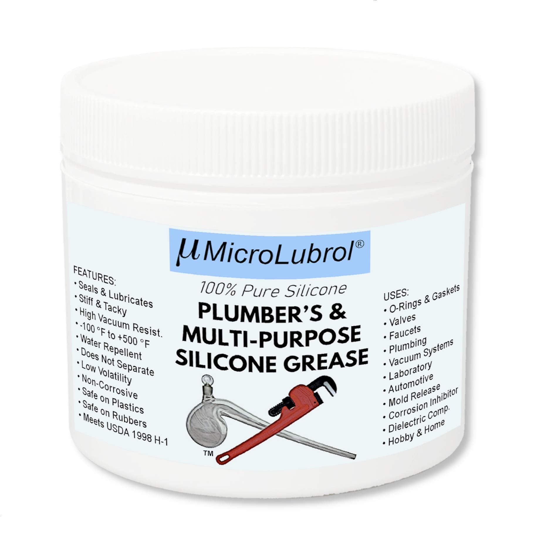MicroLubrol Plumber's & Multi-Purpose Silicone Grease, 2 oz, Plumbing, Laboratory, Industrial and More