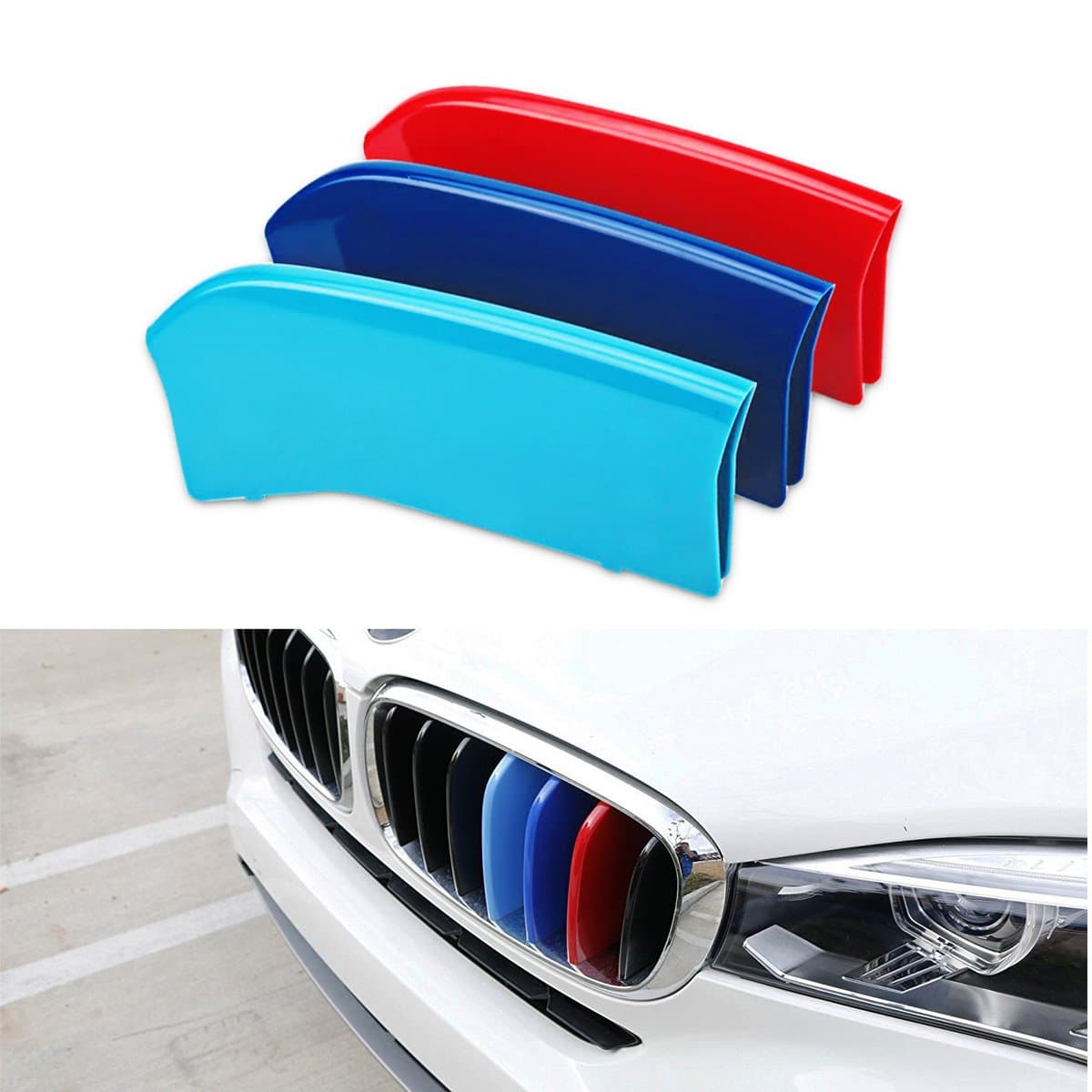 TESWNE M-Colored Grille Insert Trims Exact Fit 2014-2017 F15 X5, 2015-2017 F16 X6 Center Kidney Grill