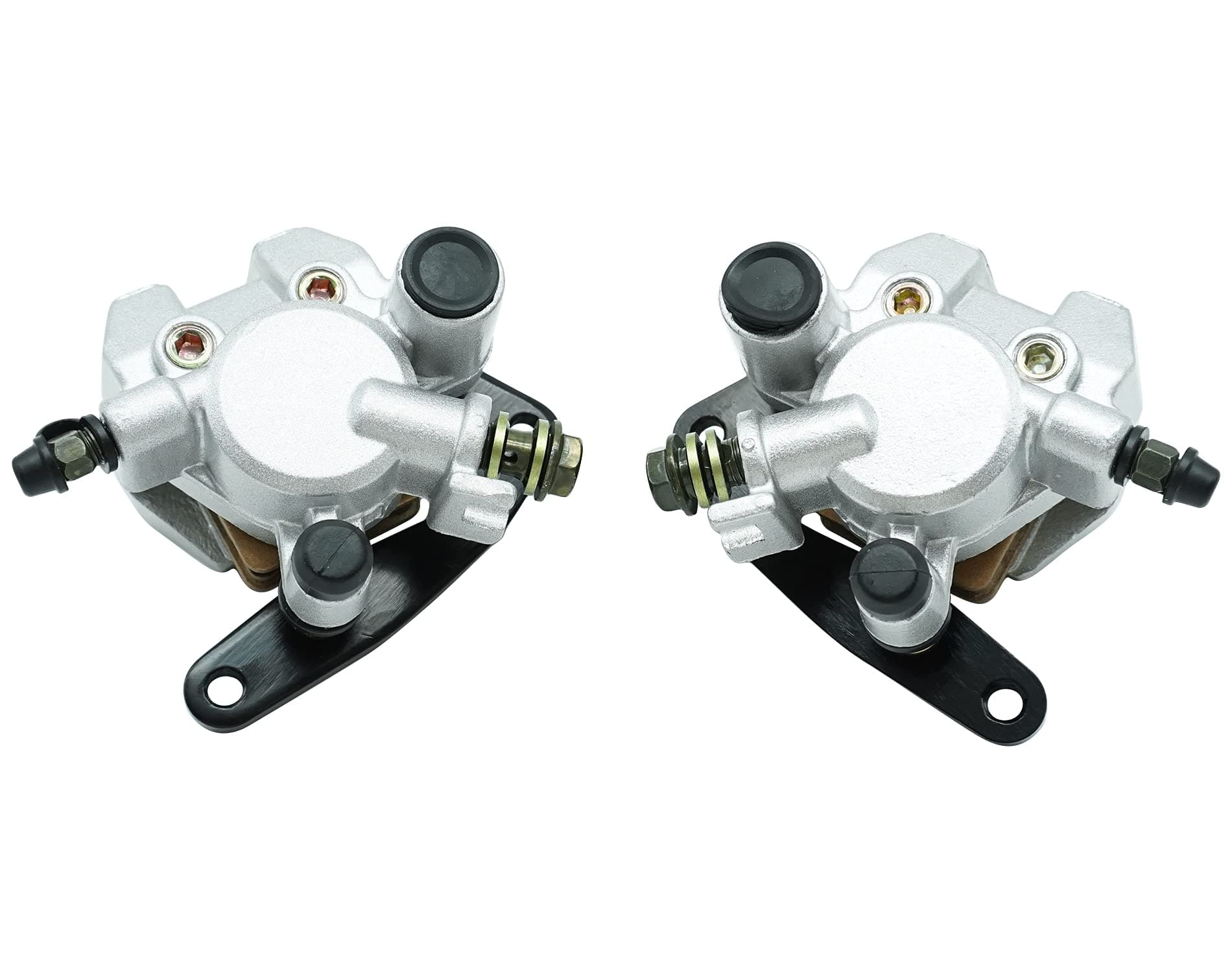 Front Left Right Brake Calipers & Pads for Yamaha Banshee Big Bear Grizzly Kodiak Raptor Warrior Wolverine YFM 125 250 350 400 450 660 YFZ350 3GD-2580T-01-00 3GD-2580U-01-00