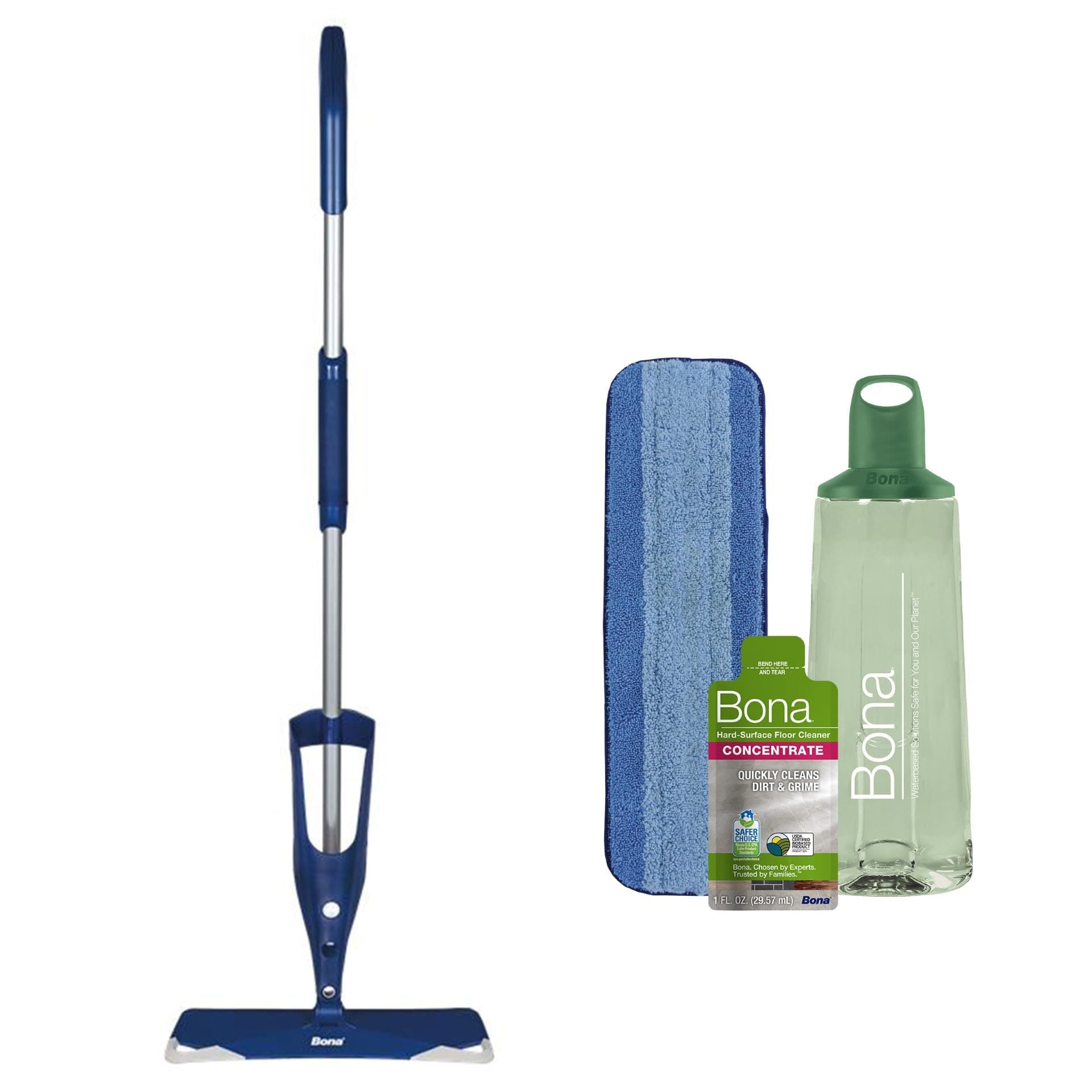 Bona Multi-Surface Floor Premium Spray Mop - Includes Multi-Surface Floor Cleaner Concentrate and Machine Washable Microfiber Cleaning Pad - For Stone, Tile, Laminate and Vinyl LVT/LVP Floors