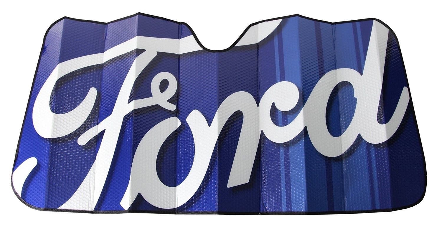 Blue Ford Script Logo Accordion Style Windshield Sunshade Visor