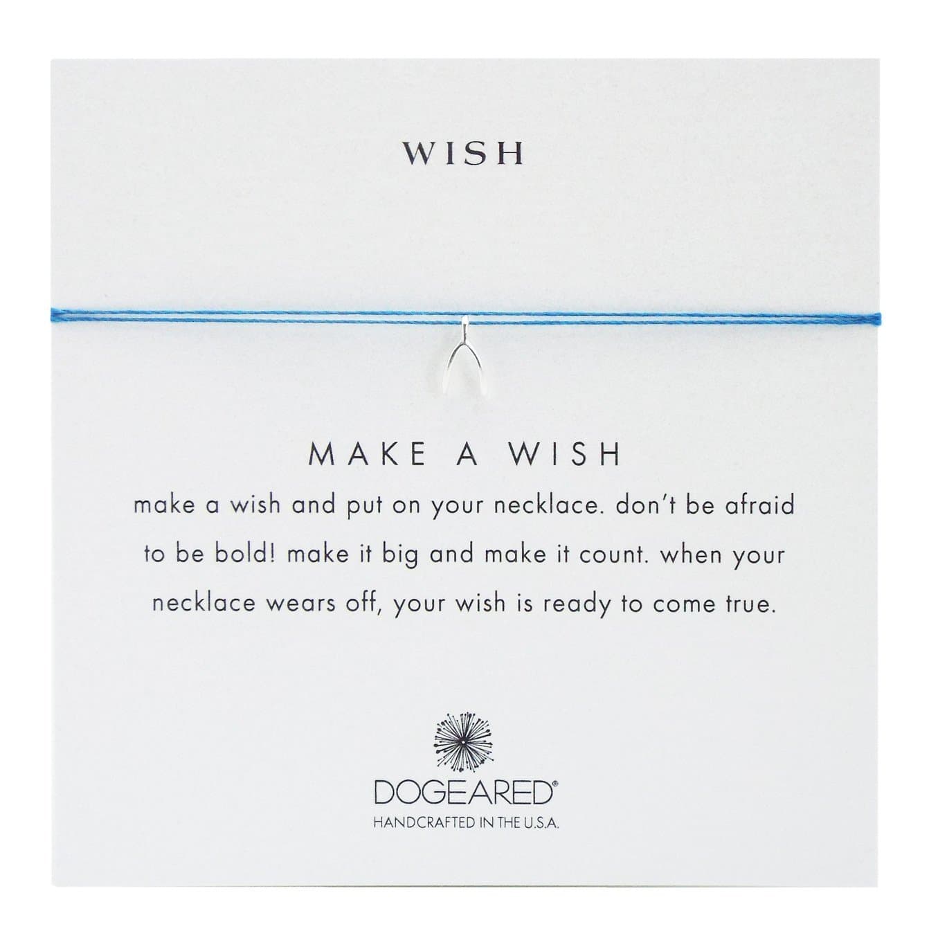 Dogeared Make a Wish Big Sterling Silver Wishbone Charm Necklace - 16