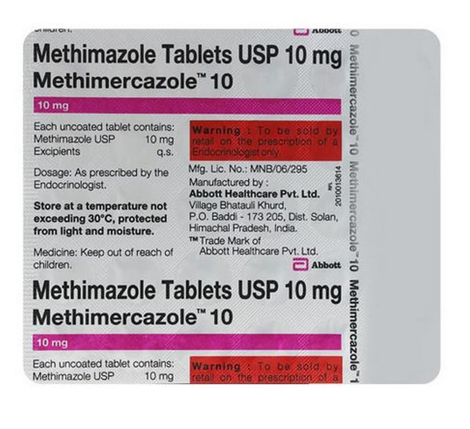 Methimercazole 10 - Strip of 30 Tablets