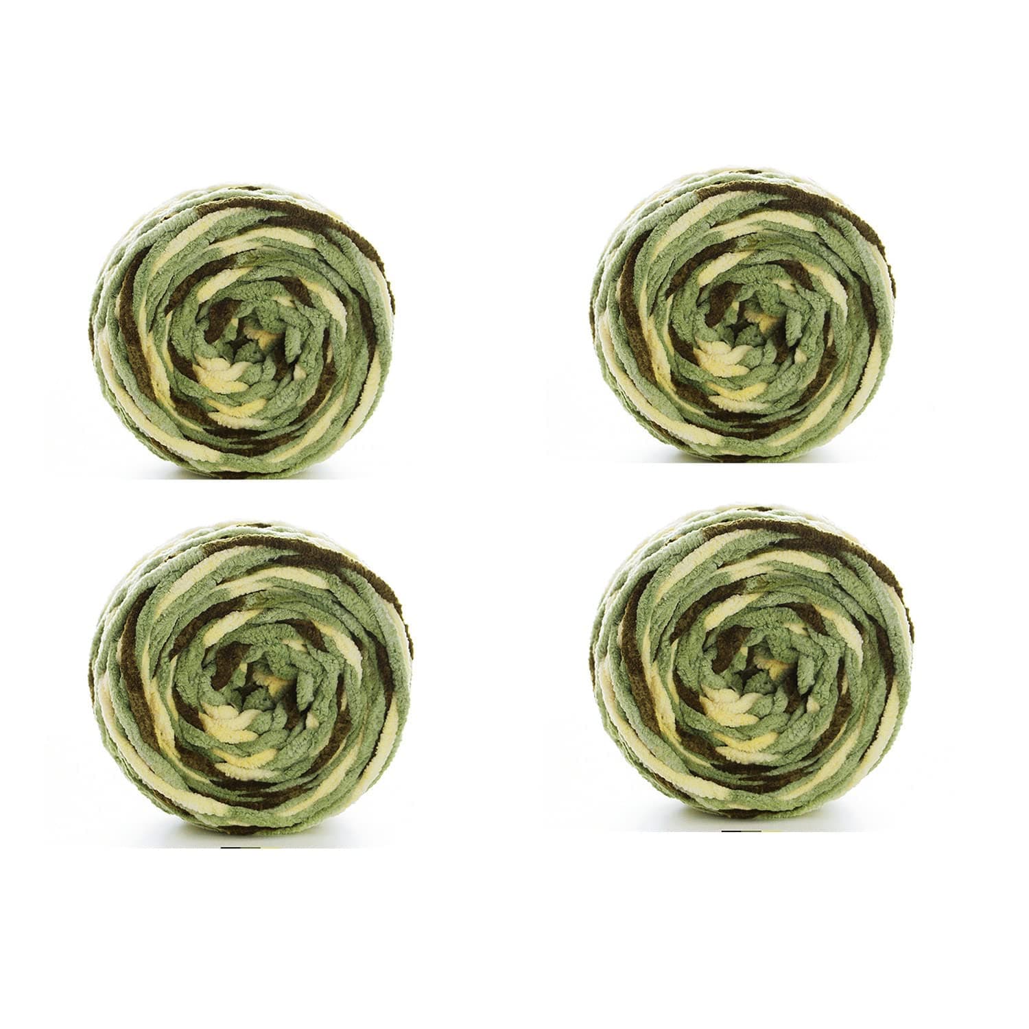 4 Pack Super Soft Thick Blanket Chenille Fluffy Yarn for Crochet Hand Knitting DIY Craft Blanket Pillow Bag Doll Making Multi 6, Total 440 Yard