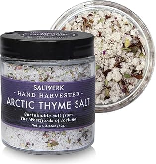 Saltverk Sea Salt - Gourmet, Icelandic, Hand Harvested and Sustainably Made - Arctic Thyme 2.82 Oz