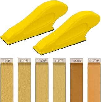 Finger Sander for Crafts, 2 Pack Mini Micro Gator Sander for Crafts with 30 Sheets 3.5 x 1 Inch Sandpaper 80 120 180 240 400 600 Grit Sanding for DIY Wood Finishing Tight Narrow Polishing