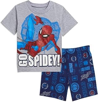 Marvel Avengers Spiderman Toddler Boys T-Shirt and French Terry Shorts Set 2T Gray/Blue