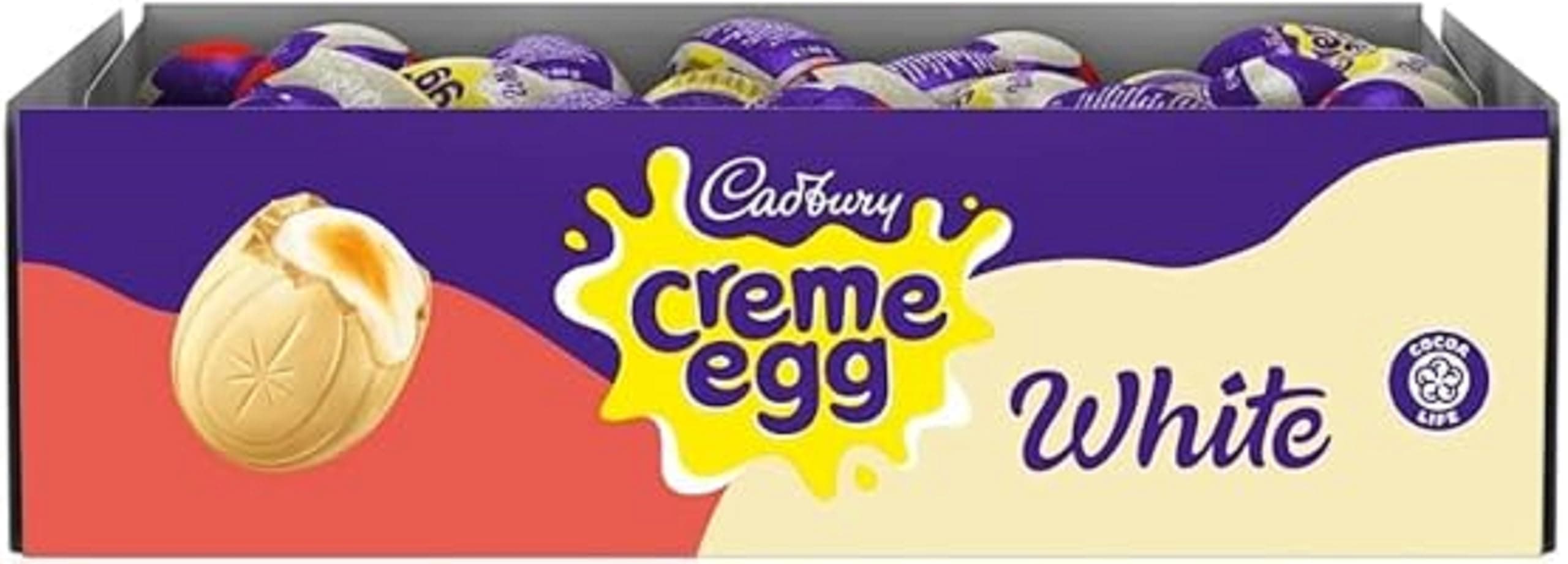 Cadbury White Chocolate Creme Eggs, Perfect for Easter Egg Hunts, Bulk Buy (Pack of 48)