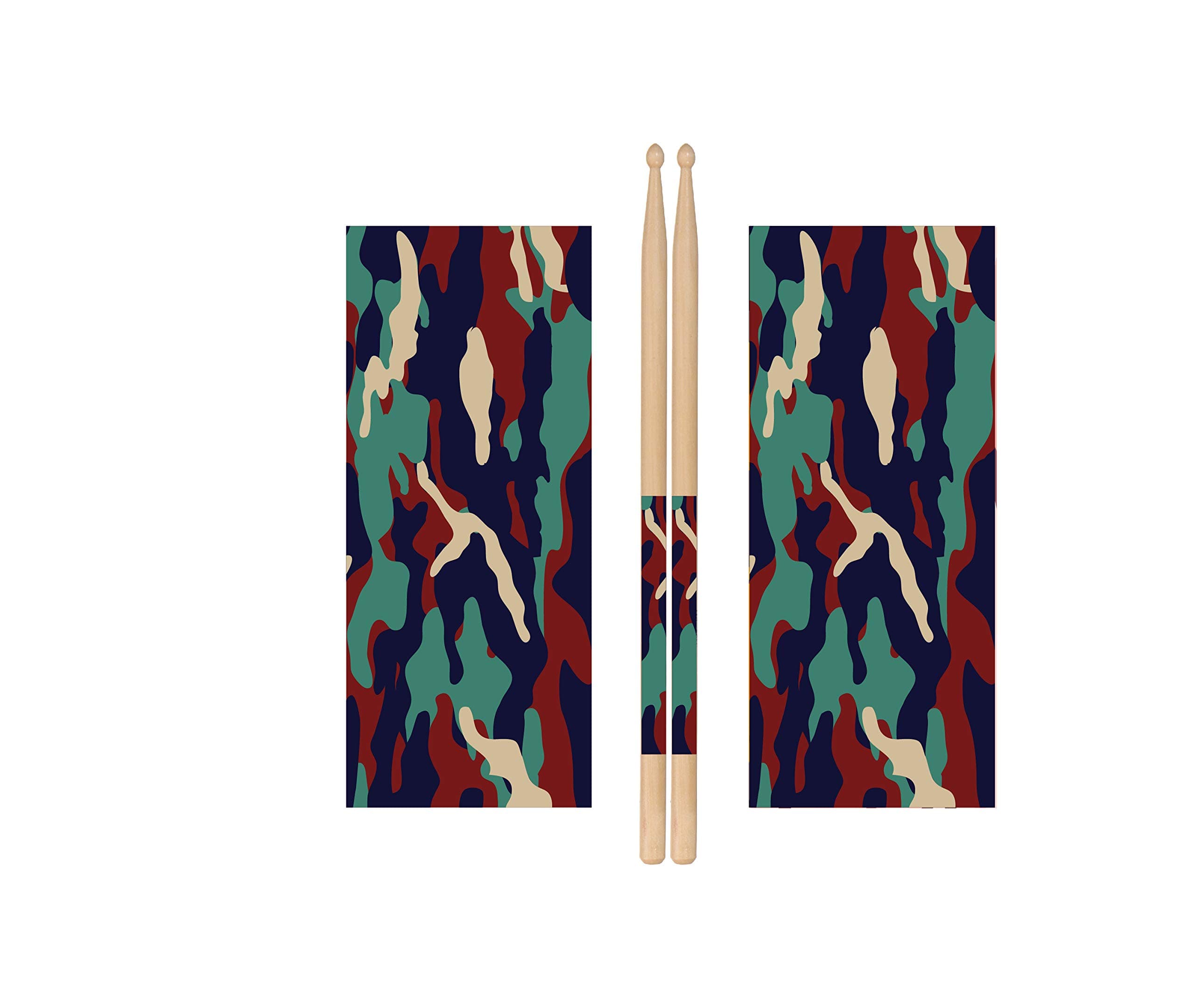Camo Drum Stick Wraps Drum Percussion Stick Wraps Drum Stick Tape for Drum Sets Starter Kit [Premium Waterproof Vinyl]