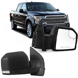 Sponsored Ad - Right Passenger side Mirror with Power Glass,Heated, Puddle Lights,Clearnce Lamp and Manual Folding Fits 2015-2020 Ford F150 Replace FL3Z17682DC (9 Pins)