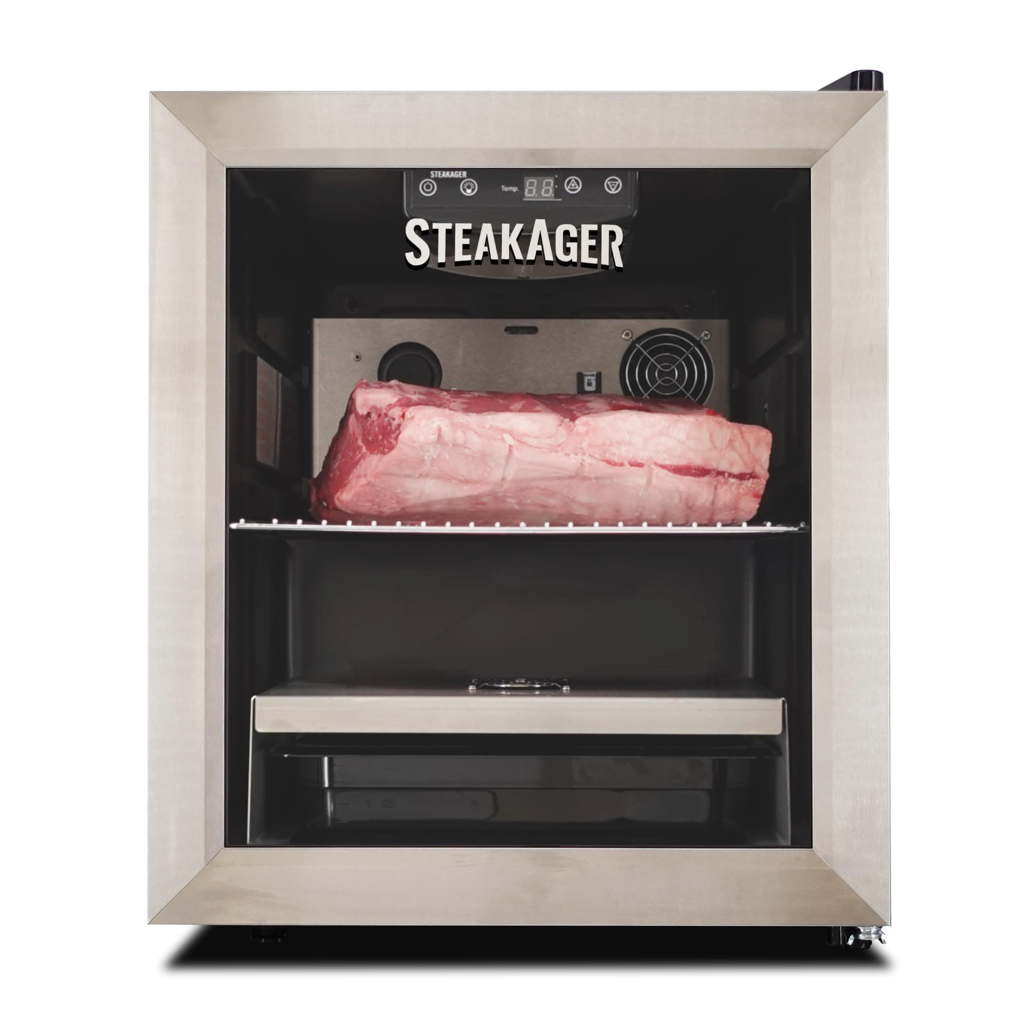 SteakAger Compact Dry Aging Refrigerator PRO 20 - Home Beef Dry Aging Machine with App Control, 20 Lbs Capacity, 17x18.5 in. Stainless Steel Cabinet