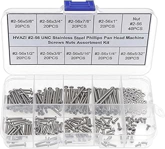 #2-56 UNC Stainless Steel Phillips Pan Head Machine Screws Nuts Assortment Kit