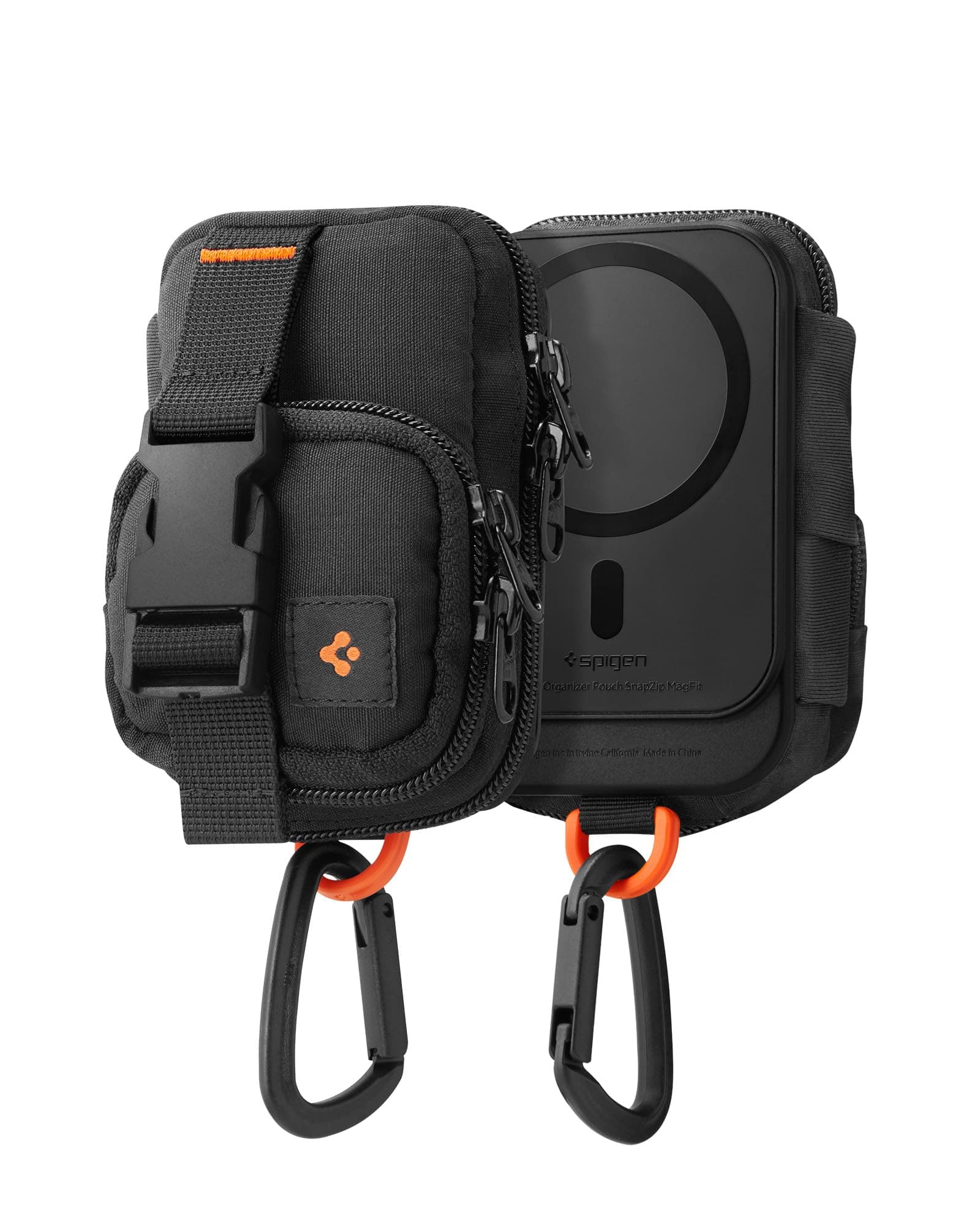 Spigen Snap Zip (MagFit) EDC Pouch Organizer Wallet Accessory Storage Card Holder MagSafe Compatible with iPhone 16 Pro Max / 16 Pro / 16 Plus / 16 / iPhone 15/14/13/12 series - Black