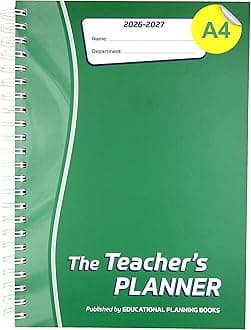 The Teachers Planner 2026-2027 for Secondary School – A4 – Eight Period Day – Page-a-Day & Undated, with Dedicated Pages for Year Planning, Exams, Marking and more (TP1-G)