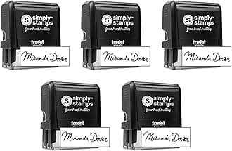 Custom Signature Stamp - Personalized Insignia - Self-Inking - Your Choice of 7 Ink Colors! (5, Xtra Large)