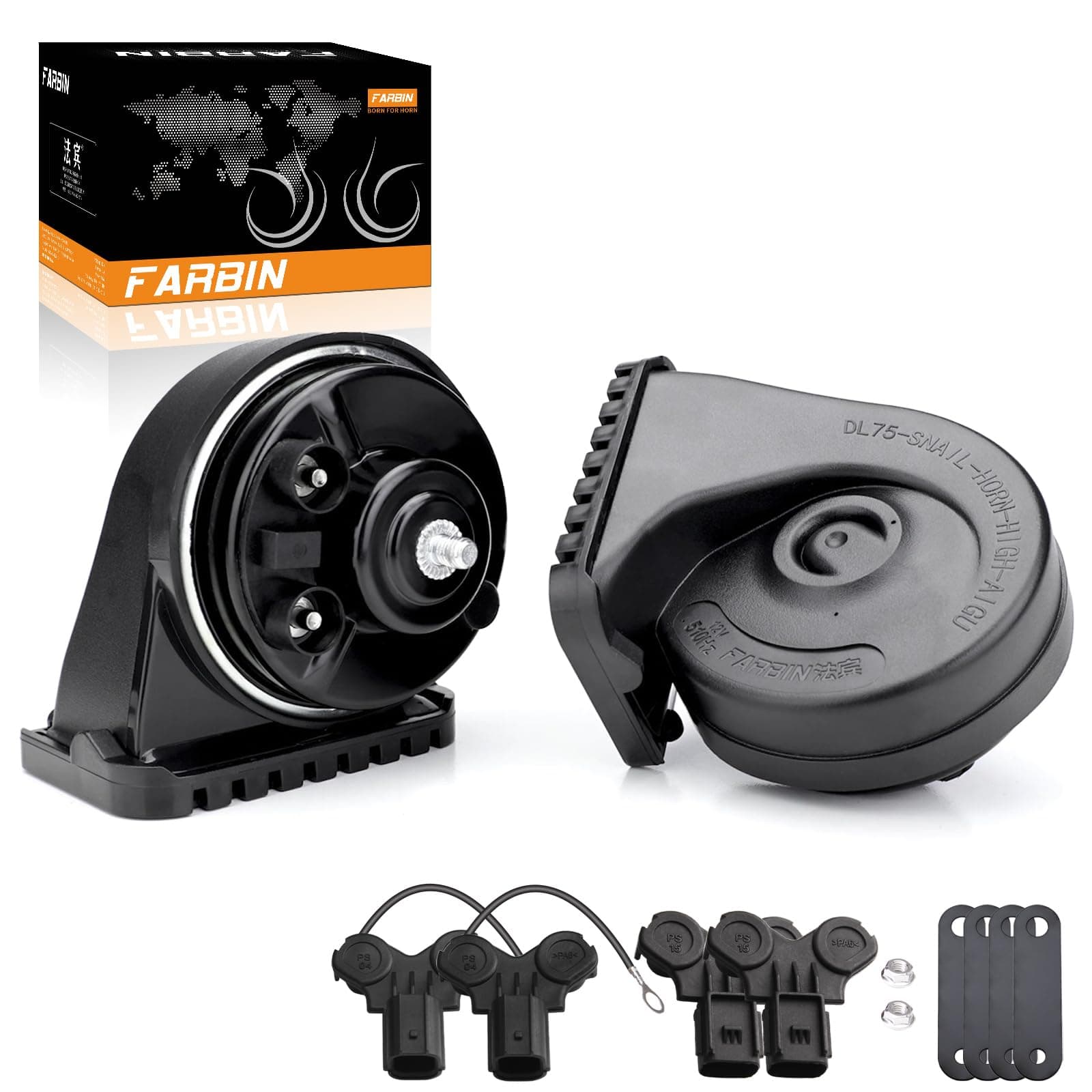 FARBIN Special Interface Auto Horn Compatible with Honda/New Civic 12V Car Horn Loud with Protective Grill Dual-Tone Electric Snail Horn Waterproof and Dustproof with Cover