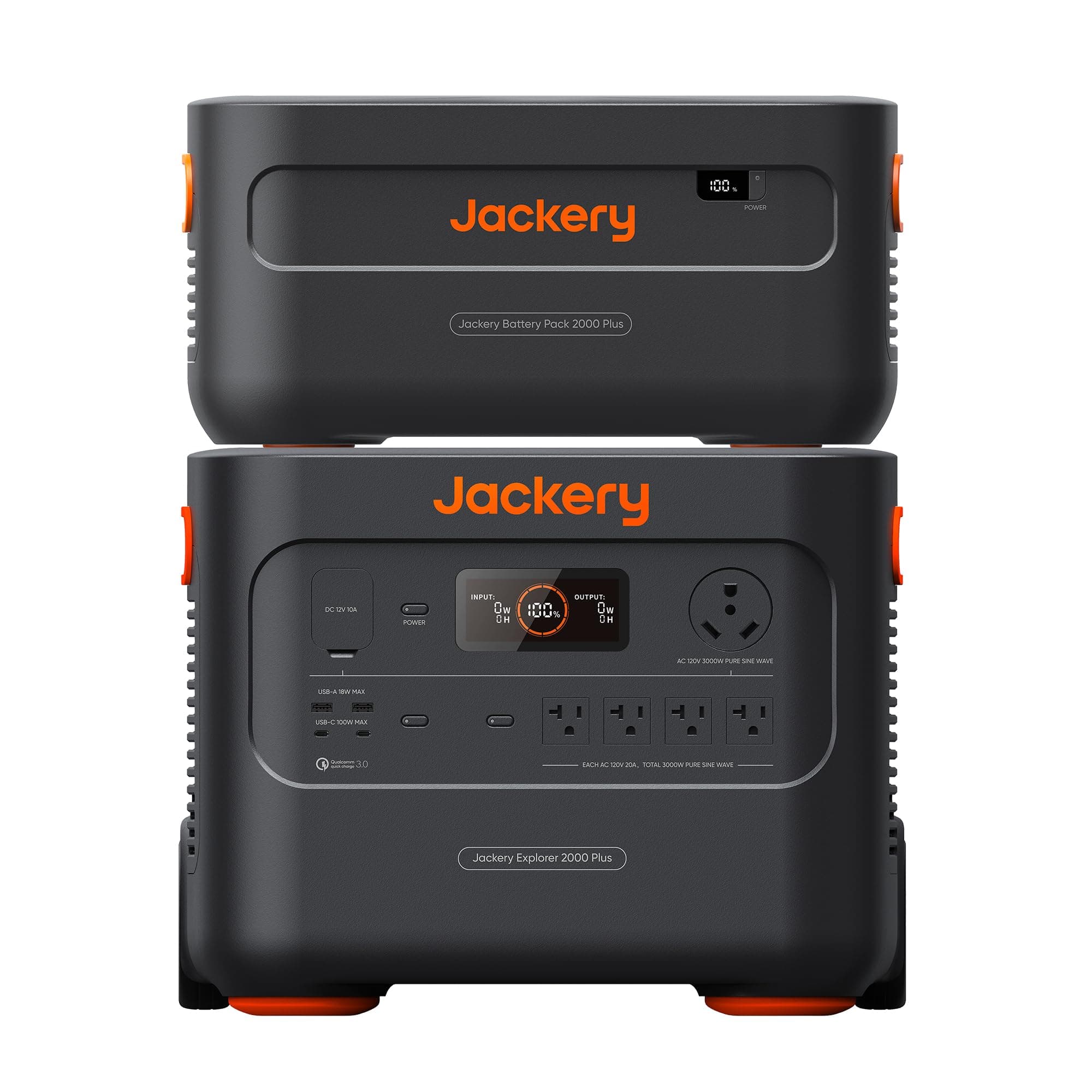 Jackery Explorer 2000 Plus, 1*Expandable Battery, 4085 Wh LiFePO4 Battery with 3000W Output for Outdoor RV Camping and Home Emergency