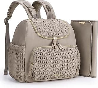 Diaper Bag Small Diaper Backpack Stylish Baby Travel Backpacks with Insulated Pockets, Changing Mat, Stroller Belts