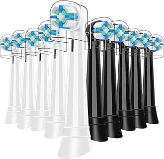IO Replacement Heads Intelligent Compatible with Oral B iO 2 3 4 5 6 7 8 9 10 Series Electric Toothbrush, 8 Pack IO Brush Heads with Medium Soft Bristles for Gum Care & Sensitive Teeth (Black/White)