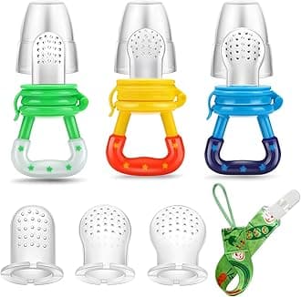 PandaEar (3 Pack) Baby Fresh Fruit Food Feeder | Food Grade Soft Safe BPA-Free Silicone Pouches