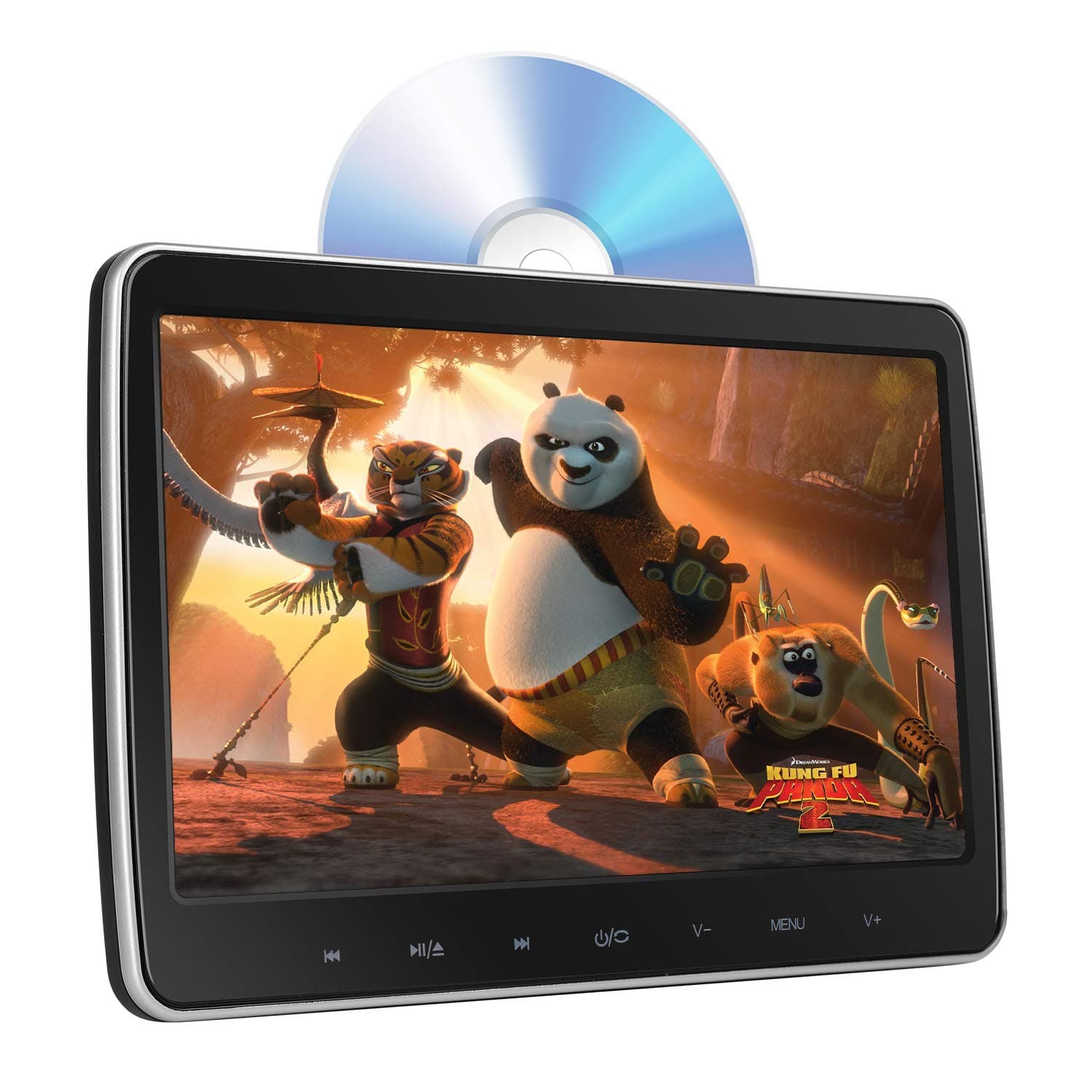 10.1" Headrest DVD Player, Car DVD Player for Back Seat Entertainment 1080P HD, Touch Screen, Automatic-Top-Loading Suction Drive, Support CD/DVD/USB/TF/MP4, with Remote Control