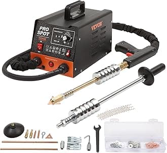 Stud Welder Dent Repair Kit, 3KW Spot Welder Dent Puller with 6 Welding Modes, Auto Body Spot Welding Dent Puller Machine & 16 Types of Welding Accessories for Car, Truck, Motorcycle Dent Repair