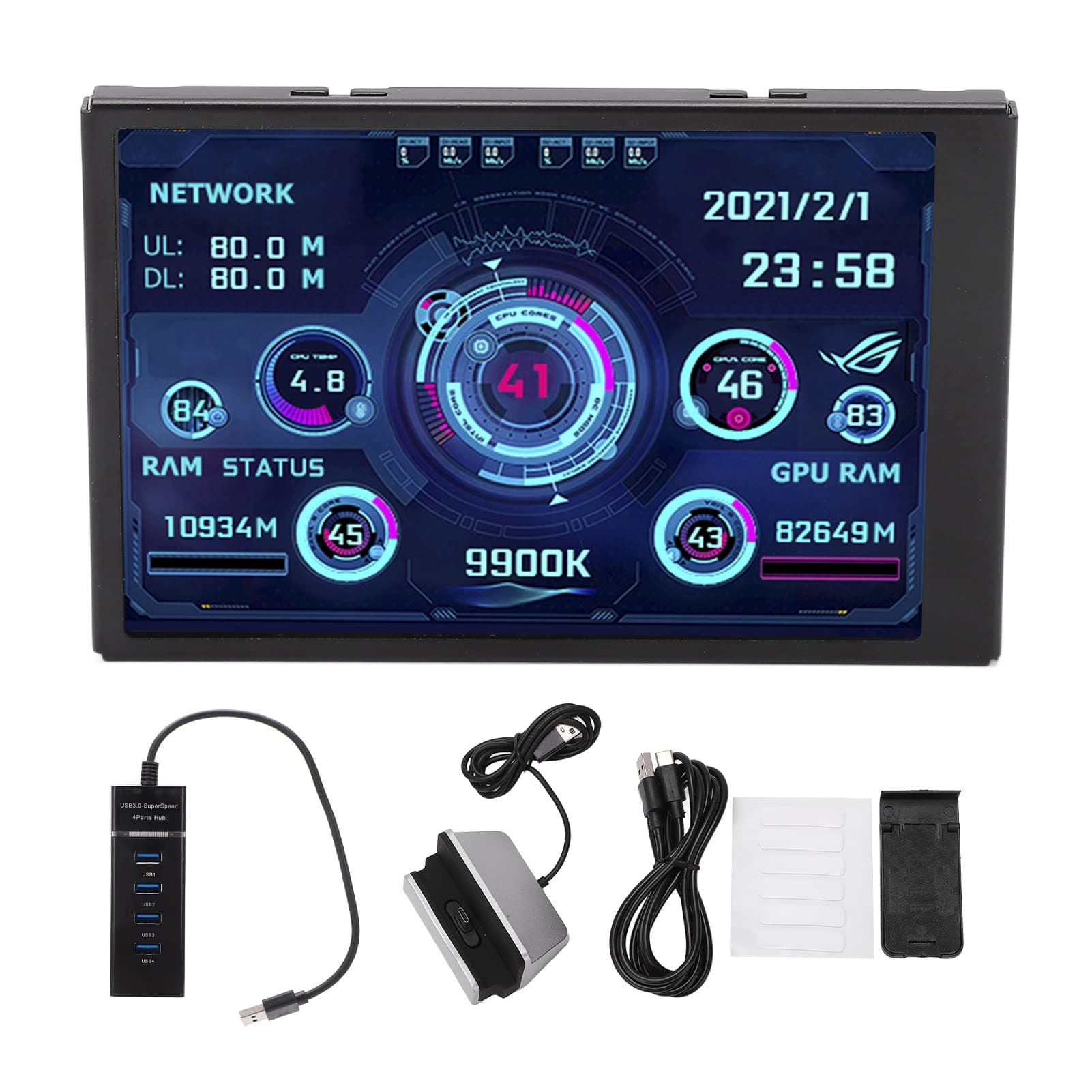 3.5 Inch IPS USB Mini Screen PC CPU HDD Data Monitor Computer Temperature Display Type C Electronic Equipment Monitoring