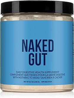 NAKED Gut - Daily Gut Health Supplement - Natural Gut Health Powder for Gut Cleanse, Digestive Support, GMO-Free, Soy-Free, Gluten-Free, Vegan and Hypoallergenic, 40 Servings