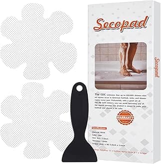 Bathtub Stickers Non-Slip, Safety Shower Treads Adhesive Appliques with Premium Scraper (White)