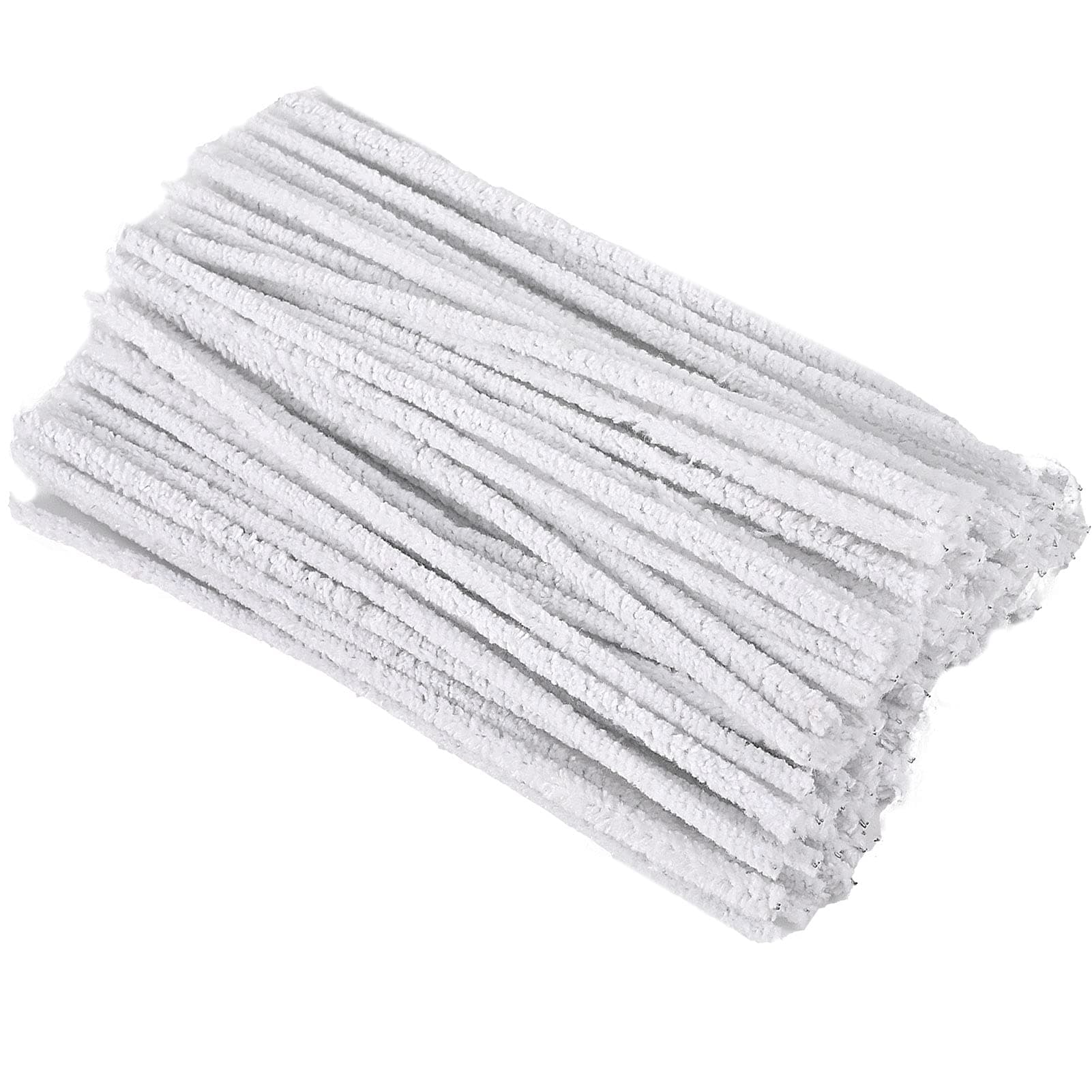 100 Pack White Pipe Cleaners Flexible Strong Suitable for Smoking Pipe, DIY Crafts, Long Pipe Cleaners