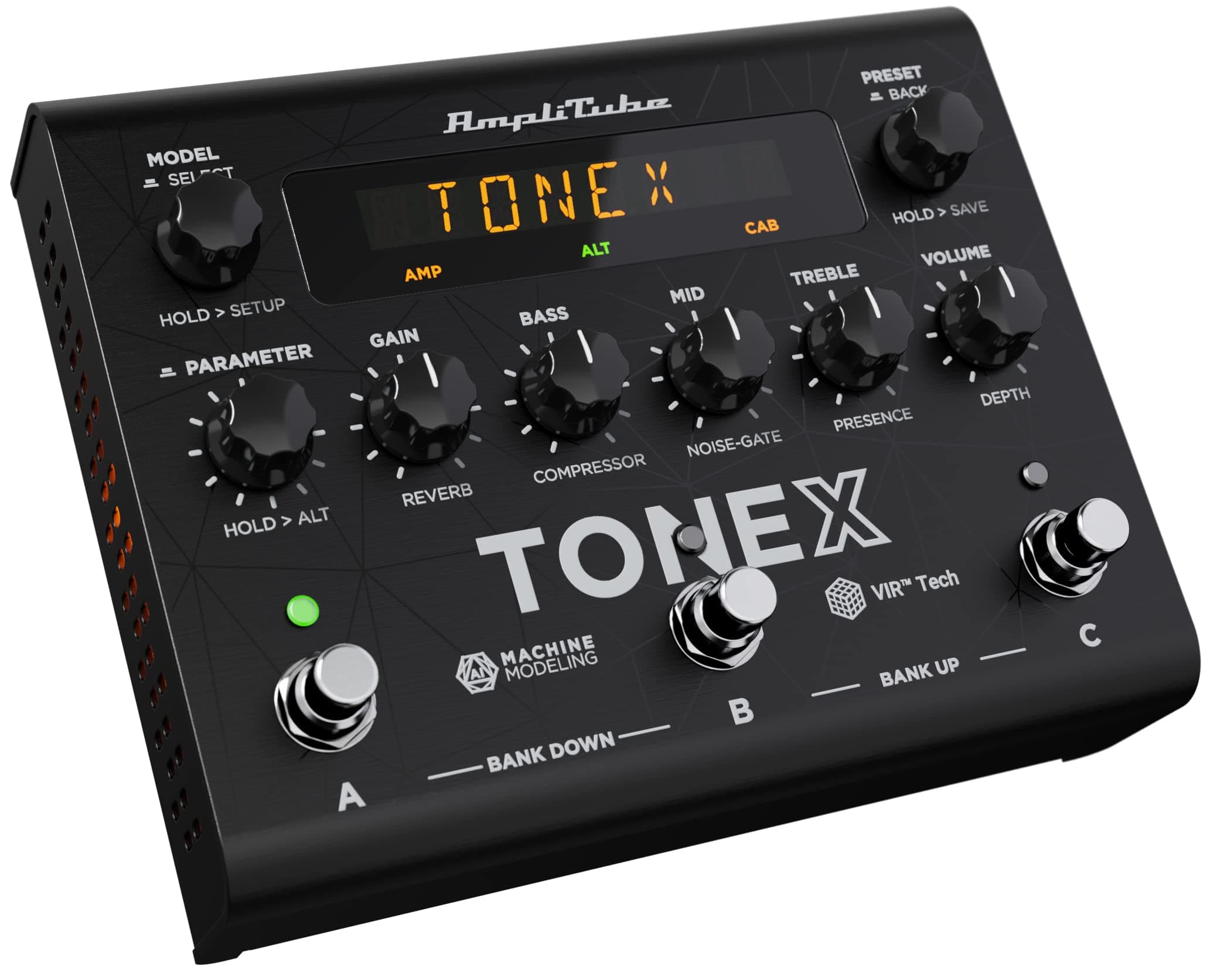 TONEX Pedal: AI Machine Learning Multi Effects Pedal - Tone Model Any Electric Guitar Amp, Pedal, Distortion, Overdrive or Other Guitar Effects - Black