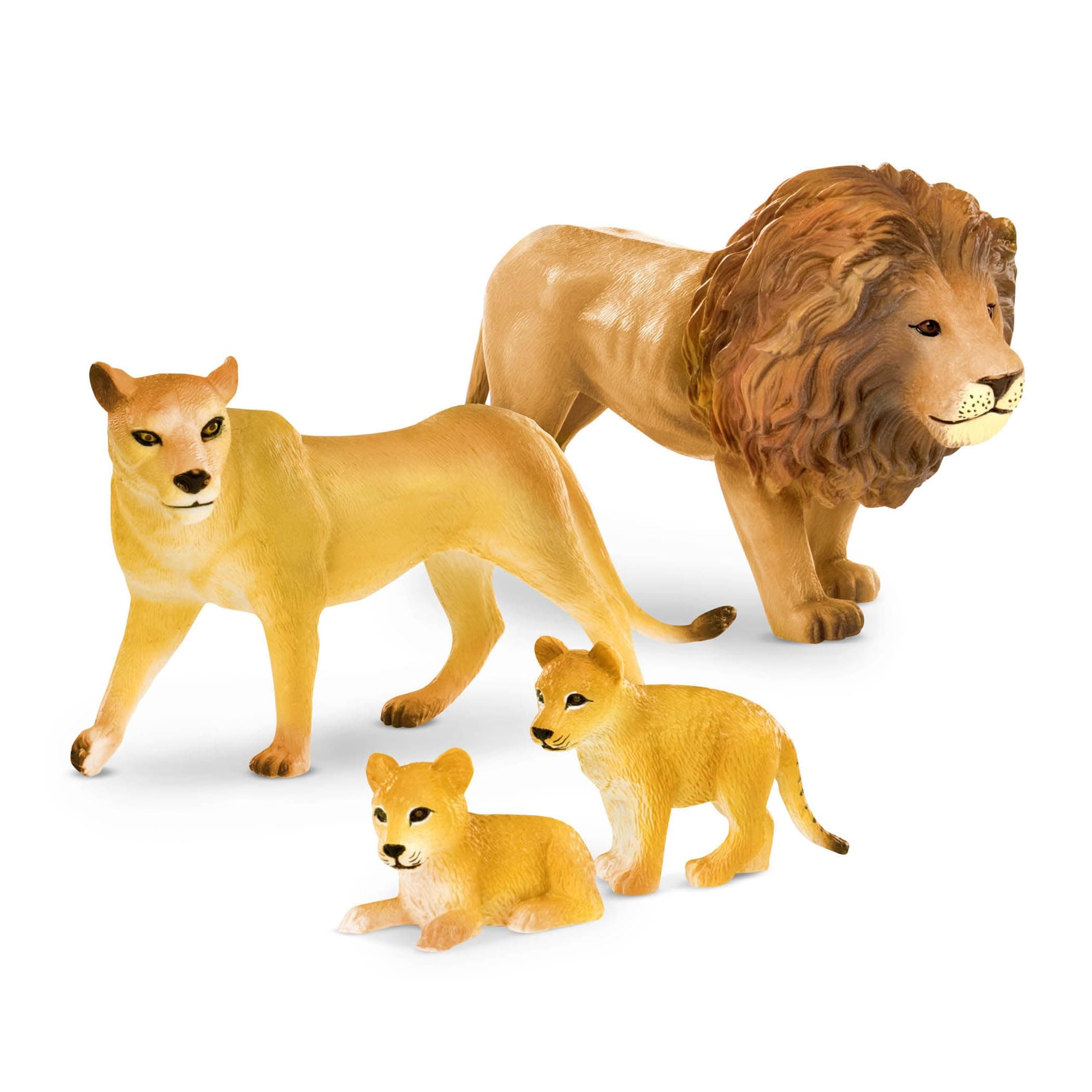 4 Pieces Lion Family – Plastic Safari Animals for Kids – Realistic Animal Figures – Educational Toy – Inspires Imaginative Play – for Boys & Girls – 3+ Years
