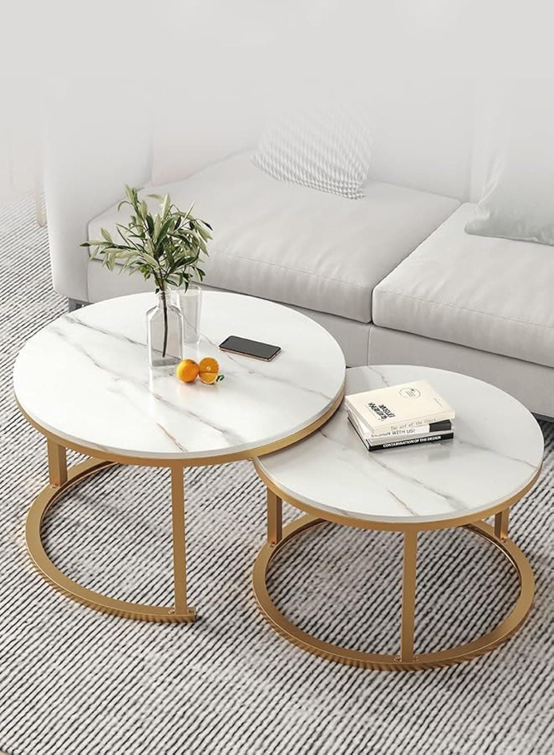 NKX 2 Round Coffee Table With Metal Frame