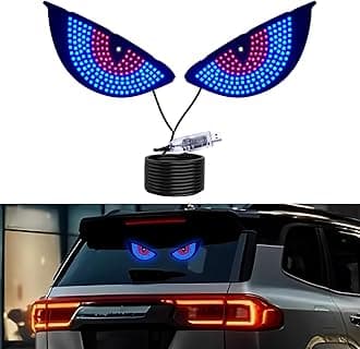 PIFOOG LED Devil Eyes Light for Cars Windshield Rear Window Demon Eye Sign Lights Light up Blinking Flicker Road Rage Signal Lighting USB Cool Funny Gadgets Blue Red