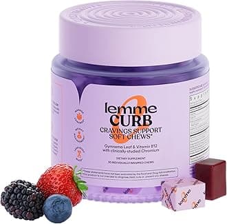 Lemme Curb Cravings Soft Chews - Manage Appetite, Support Metabolism & Lean Body w/Clinically Studied Chromium, Gymnema & B12 for Healthy Weight Management, Mixed Berry