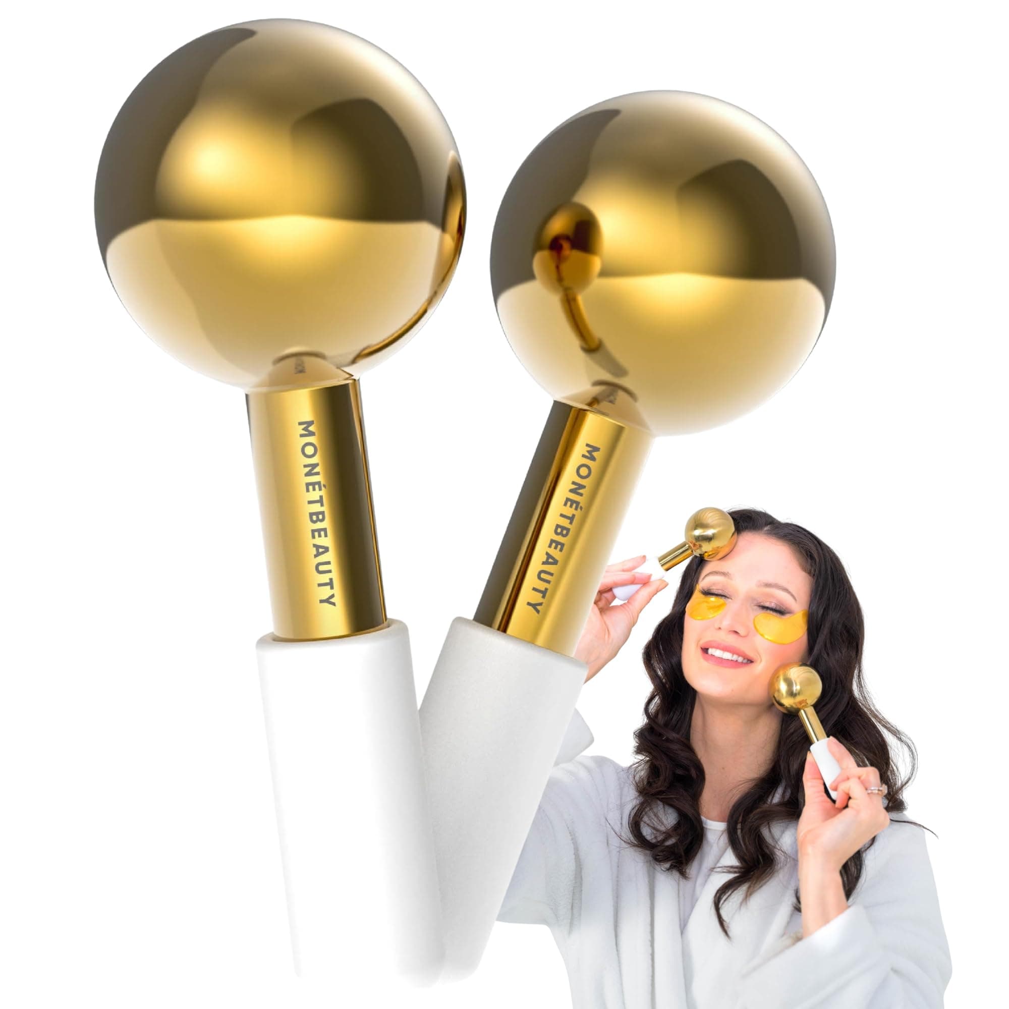 Metal Ice Globes for Facials (Gold)