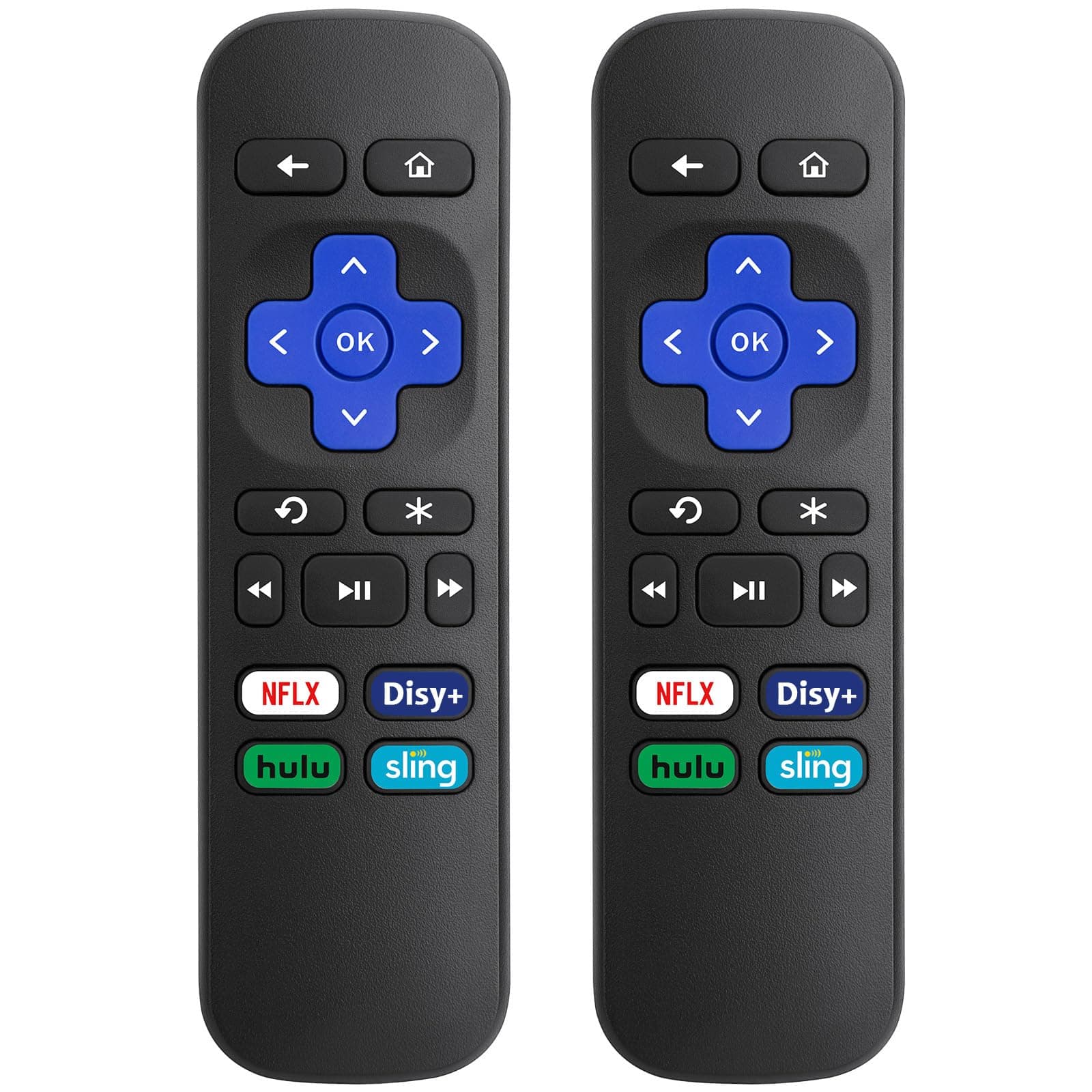LOUTOC 2 Pack Replacement Remote Control for Roku Express, Premiere, Box, Player, 1 2 3 4 - NOT for Stick or TV