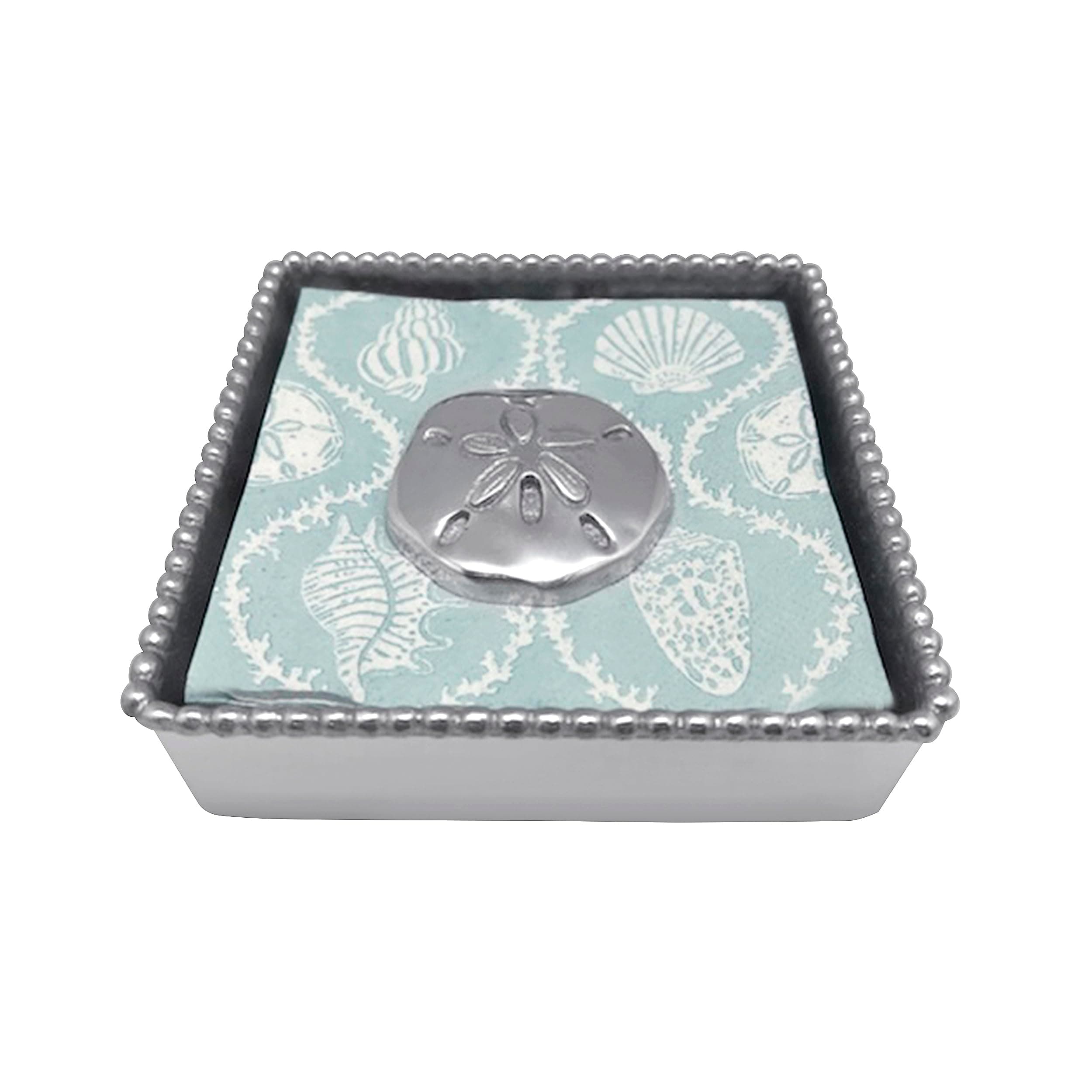 Mariposa Sand Dollar Beaded Napkin Box