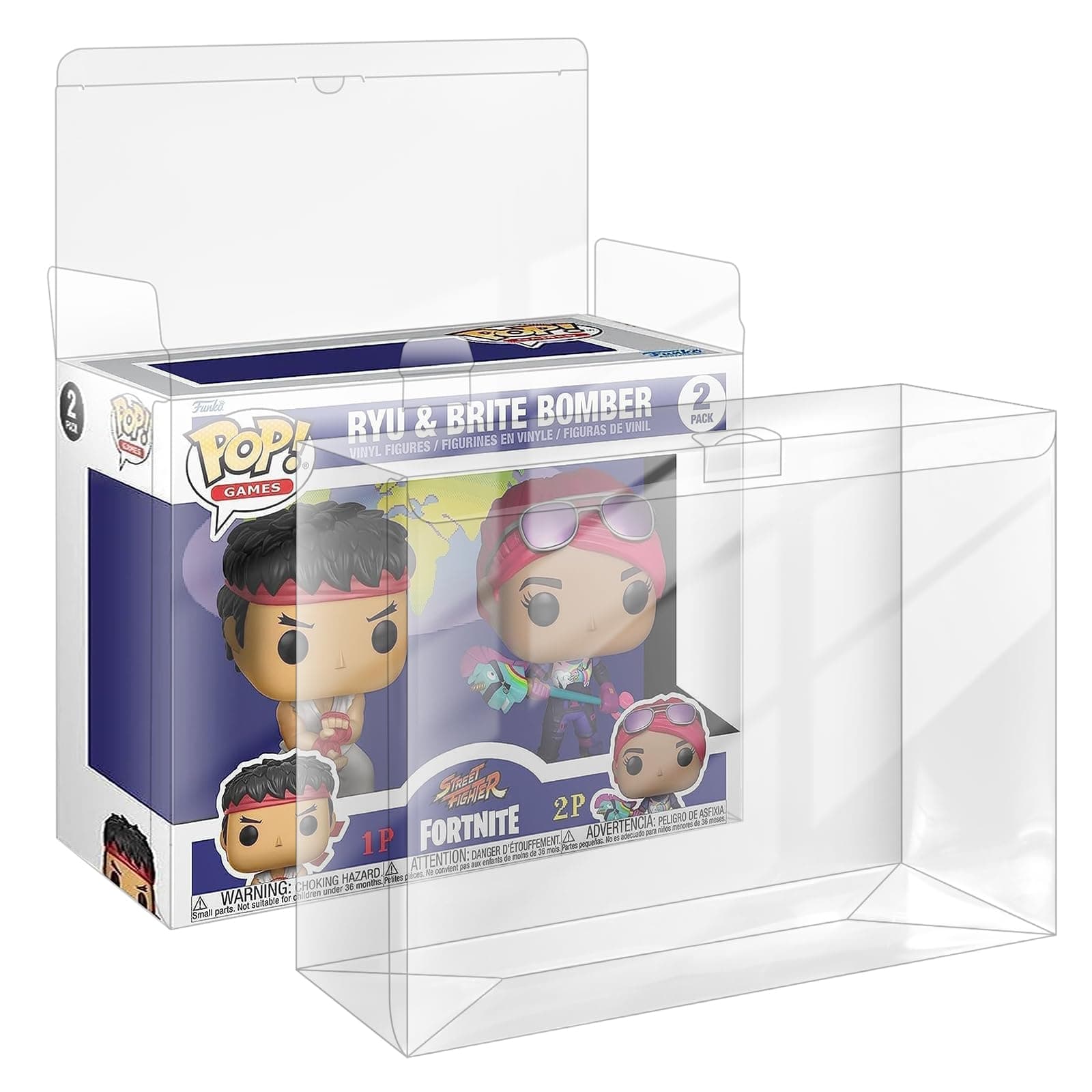 Clear Plastic Protector Case for 2-Pack-Funko-Pop Figures, Protector Case Compatible with Funko Pop 2-Pack Figures Boxes- 5 Pack