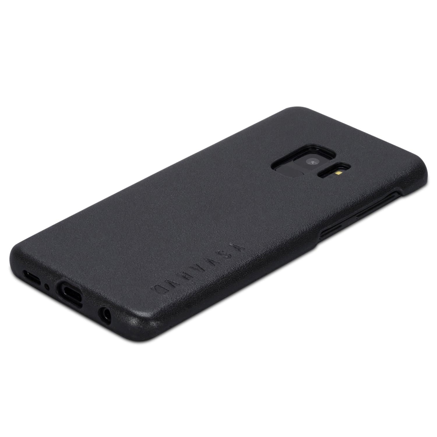 Galaxy S9 Leather Case Back Cover Black - KANVASA One Back Case for Samsung Galaxy S9 (5.8 inch) - Luxury Pouch Made from Real Genuine Leather - Optimal Protection & Premium Leather - Ultra Thin