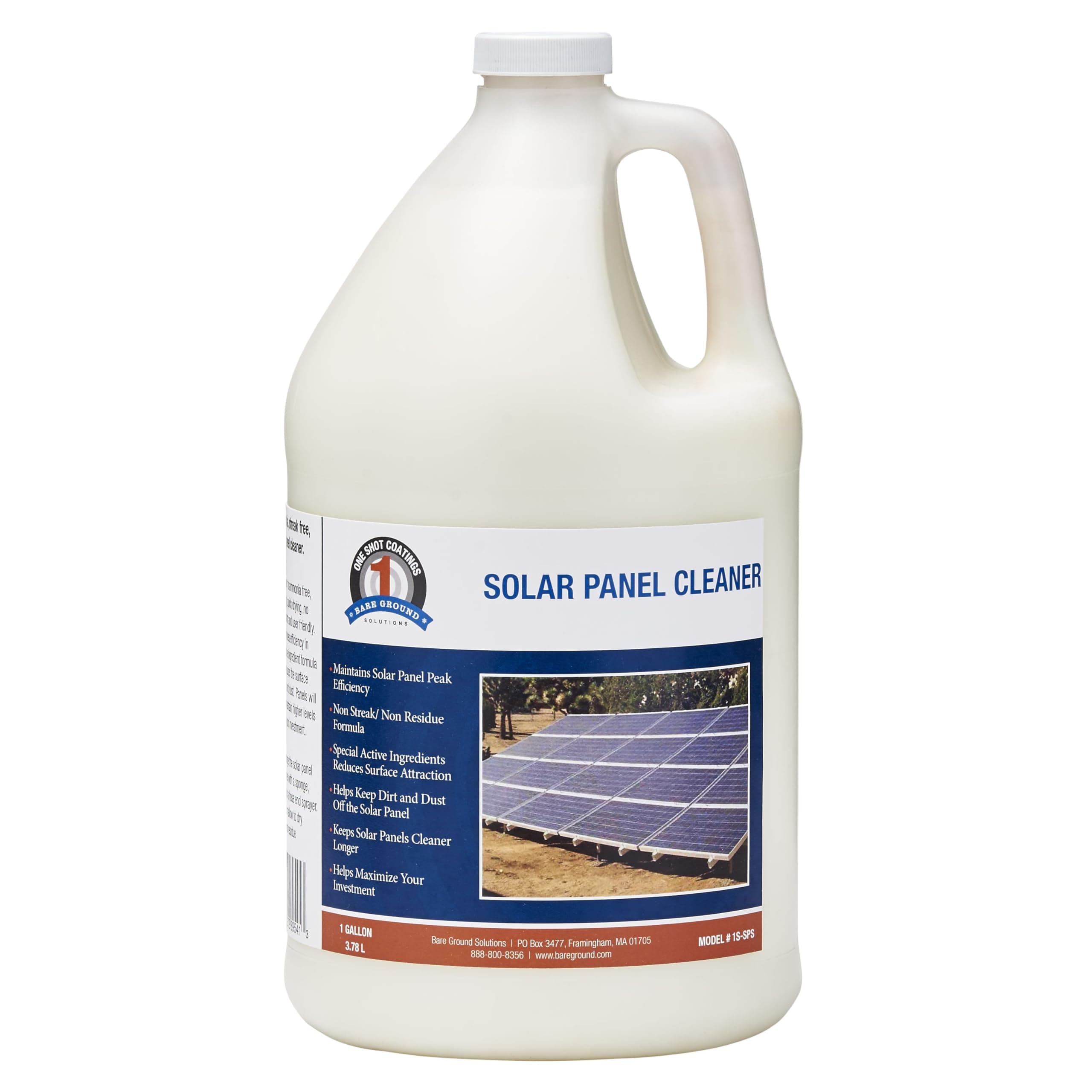 Bare Ground Winter Bare Ground Solutions One Shot 1S-SPC Solar Panel Cleaner, 1 Gallon