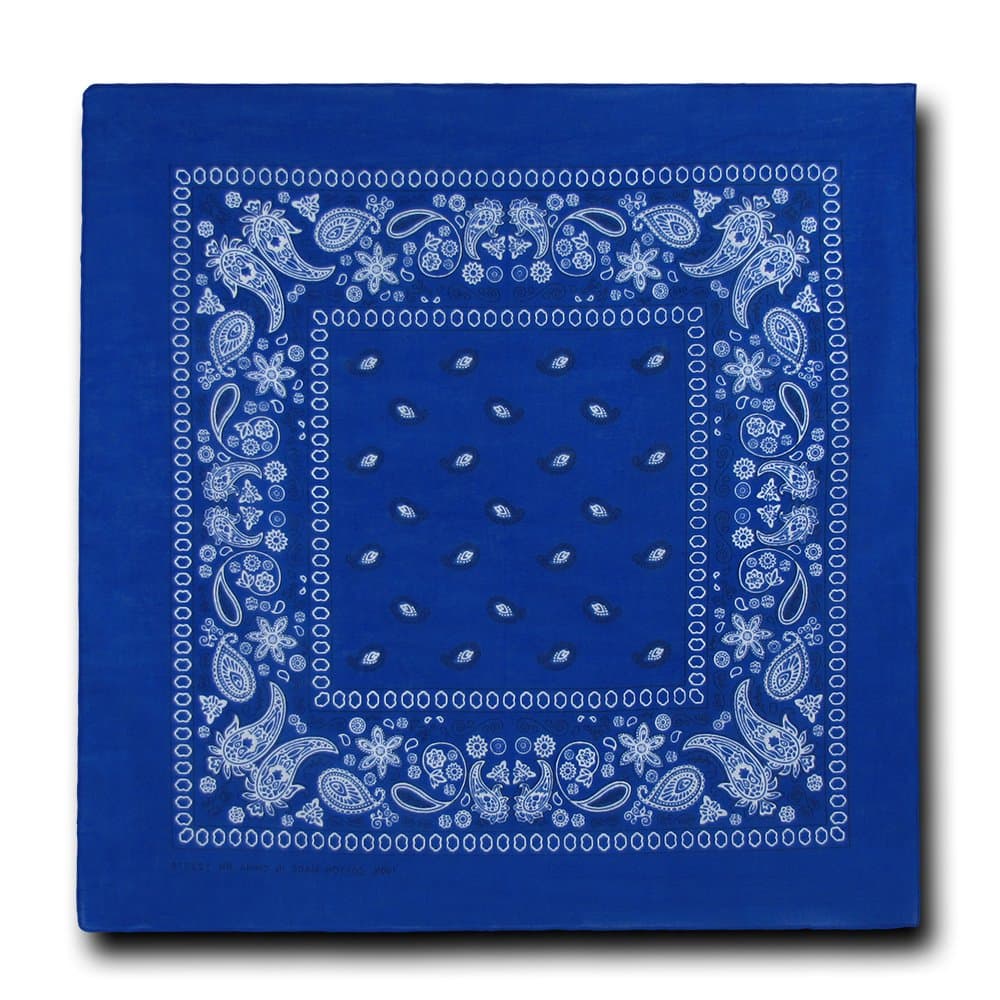 Double Sided Paisley Bandanas (1 Dozen), Royal