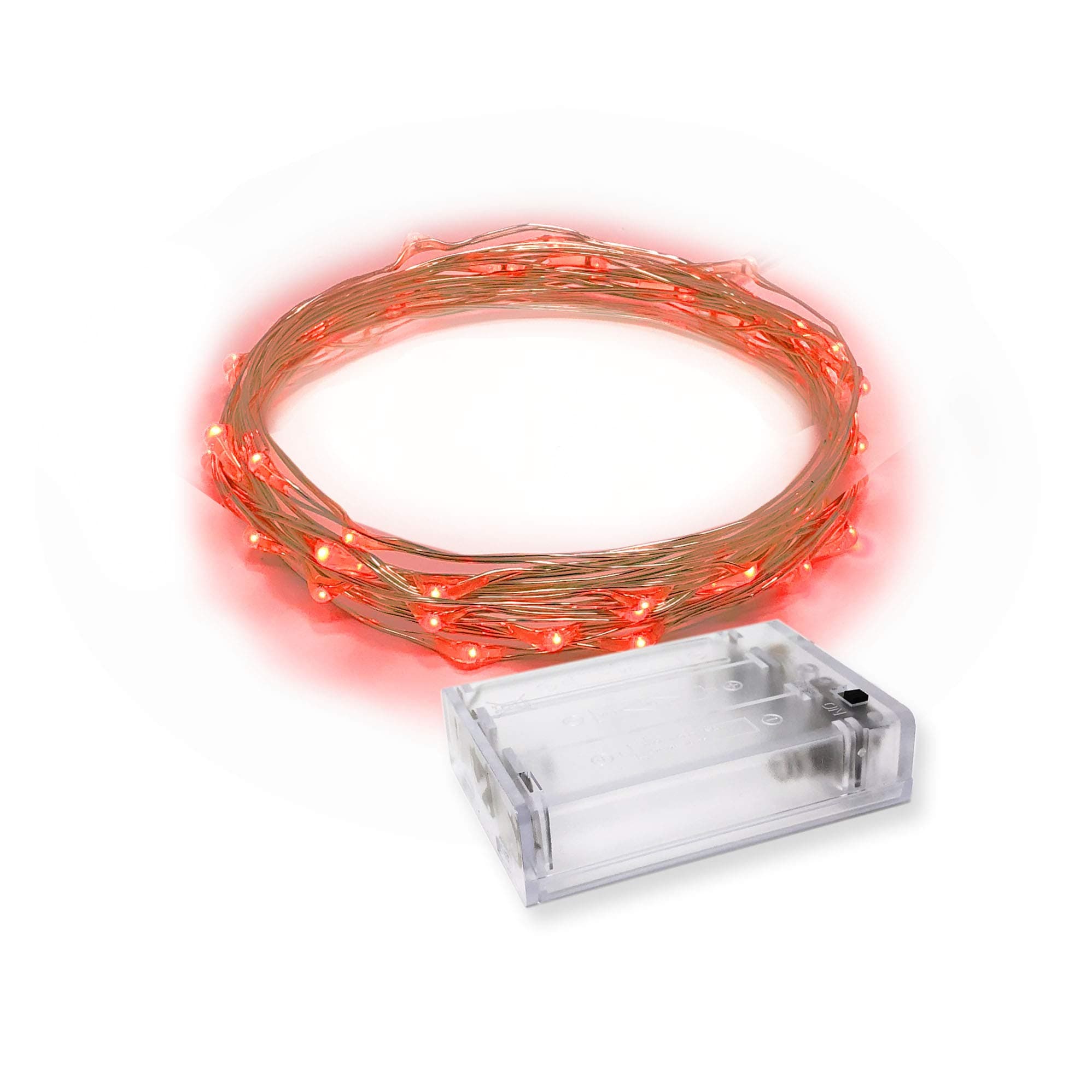 30 LEDs Red Color String Lights Silver Wire Indoor and Outdoor 9.5 Feet Firefly Starry Fairy Lights Battery Powered for DIY, Christmas, Holidays, Party, Bedroom and Centerpieces